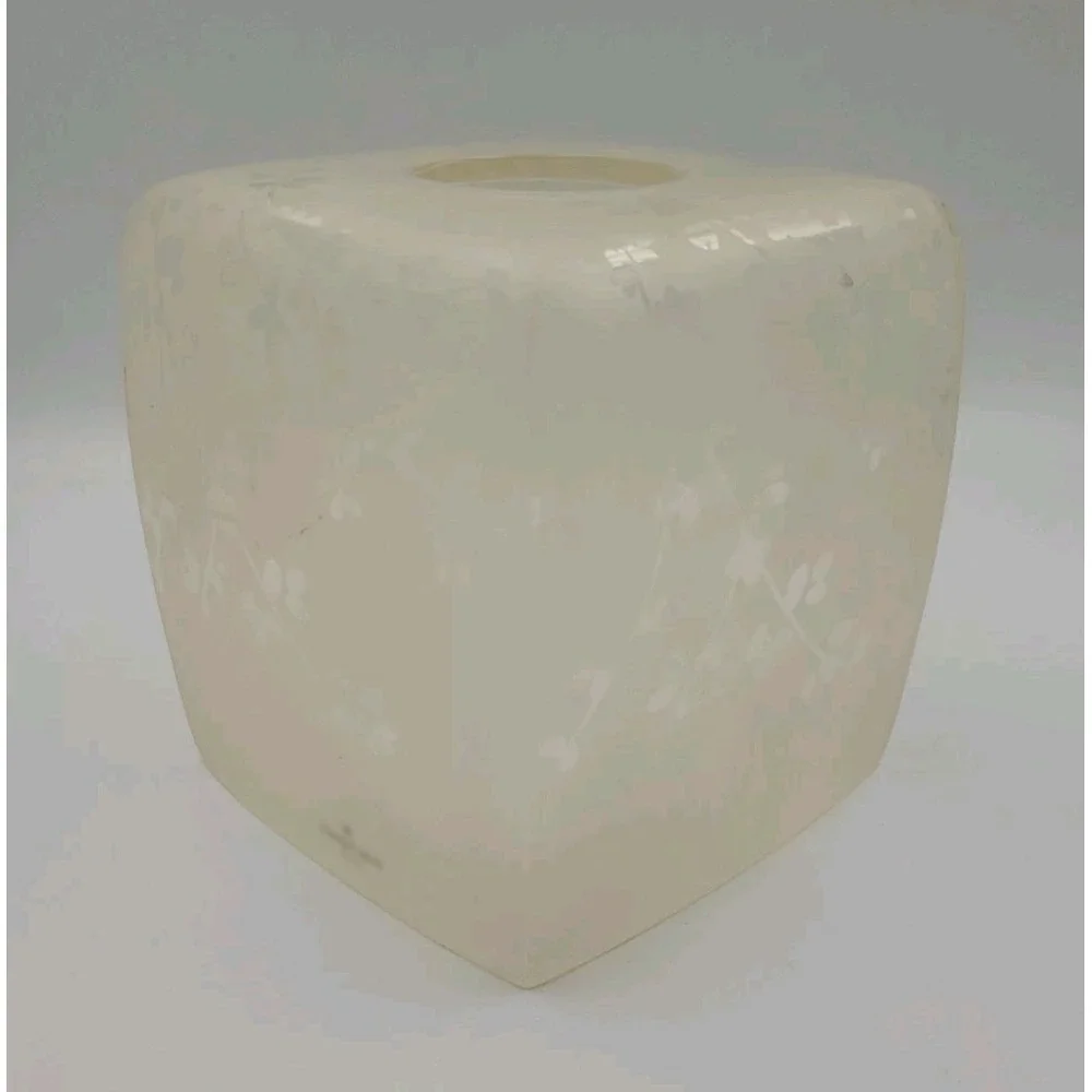 Kate Spade New York Frosted‎ Floral Tissue Box Cover Square Vanity Bath Decor